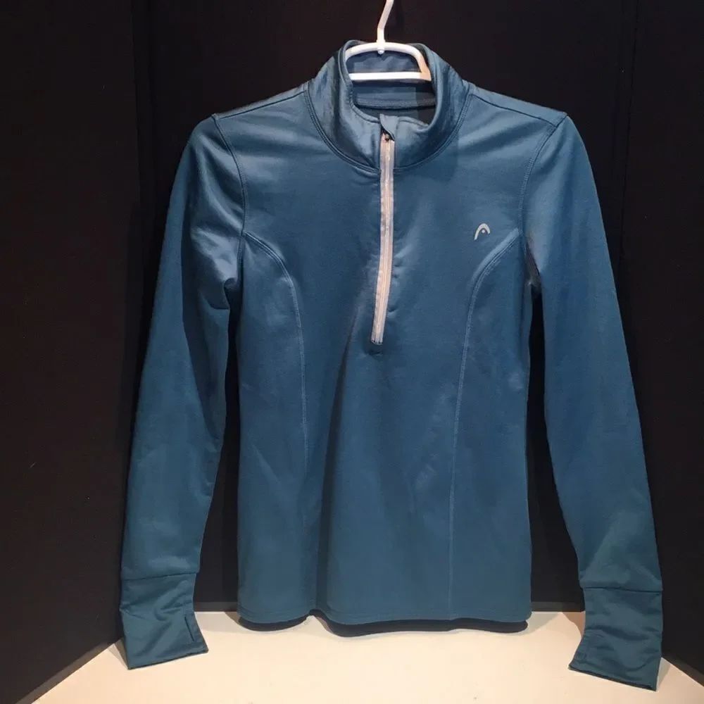 Head 1/2 Zip Long Sleeve Teal Top - Size XS